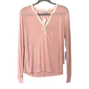 Young Fabulous & Broke Long Sleeve Henley T-Shirt Top Size M